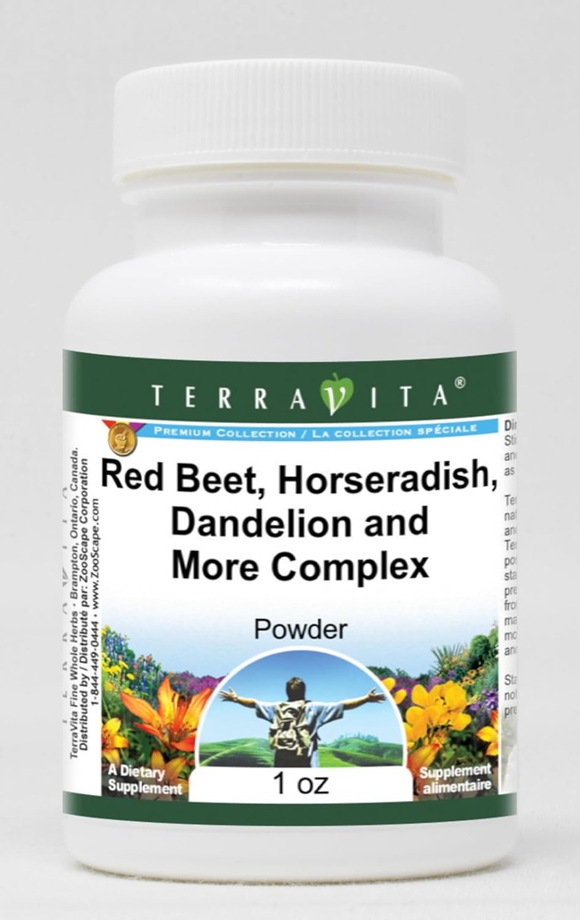 Pudră de complex hepatic - Sfeclă roşie, păpădie şi mai mult (1 oz, ZIN: 512564) - ambalaj 3