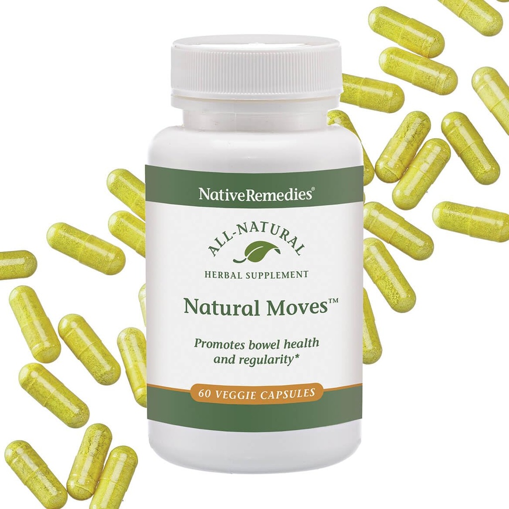 Remedii native Mutări naturale - Toate Suplimentul Natural Herbal promovează sănătatea Bowel și Regularitatea ca Legate de Constipație - 60 Veggie Caps
