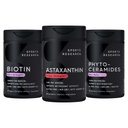Sports Research® Sanatos Skin and Hair Support - Vegan Biotin 10.000mcg cu ulei de cocos, Triple Putere Astaxantină 12mg, și Fitoceramide 350mg pe Softgel · Non-GMO · Vegan · Gluten-Free