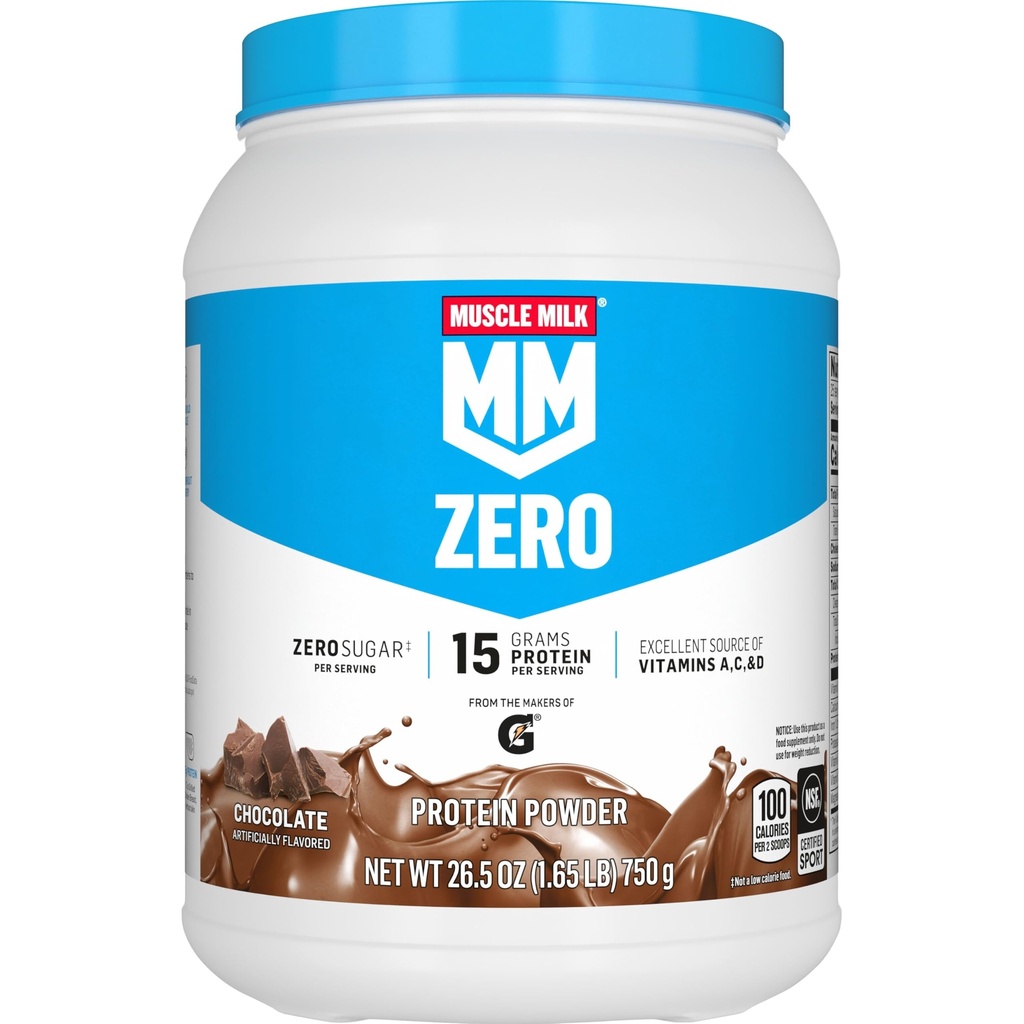 Muşchi Lapte ZERO, 100 Calorie Proteine Pulbere, Ciocolată, 15g Proteine, 1.65 Pound, 25 Serviri