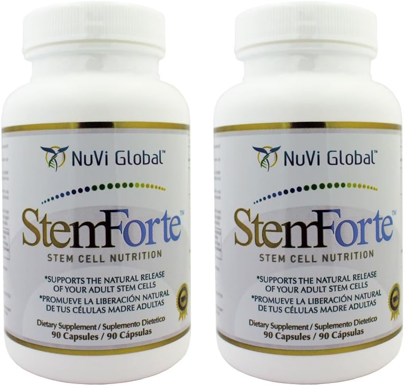 Plus Suplimente nutritive pentru celule stem pentru bărbați, femei - două sticle - Advanced Celula Stem și Suportul de activitate Telomere - Promovează eliberarea naturală a celulelor stem, Creșterea energiei, Focus, Mood