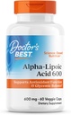 Cel mai bun acid alpha-Lipoic 600 al doctorului, susține funcția antioxidantă și echilibrele glicemice, non-GMO, gluten gratuit, Vegan, Soy Free, 600 mg, 60 Capace vegetale