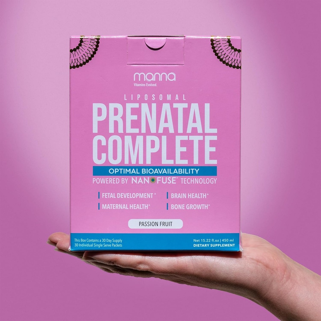 Manna Vitamine Evolved - lipozomal Prenatal complet - Vitamine prenatale lichide pentru femei - cele mai bune vitamine prenatale pentru femeile gravide pentru toate etapele sarcinii