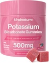 KINDNATURE Supliment mare de potasiu Gumies 500mg - Masticabil pentru adulți și copii - Pure supliment mineral bicarbonat de potasiu - Vegan, gluten gratuit, non OMG-uri - 60 Gummies (30 zile de aprovizionare)