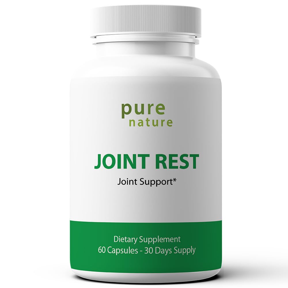 PureNature Joint Rest - Suplimentul comun de suport cu Glucosamină, Chondroitin, Boswellia, MSM, Turmeric, Bromelain, 60 Capsule