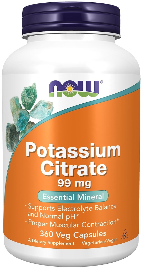ACUM Alimente, Citrat de potasiu 99 mg, Susţine echilibrul electrolitic şi pH-ul normal*, Minerale esenţiale, 360 Capsule Veg