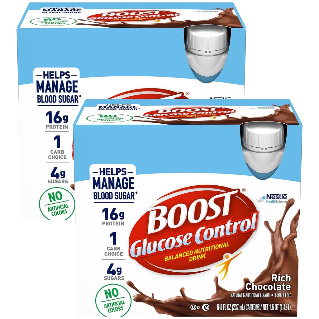 Boost Glucoza de control Ciocolata bogata gata de baut, 8 oz., 12 Conte