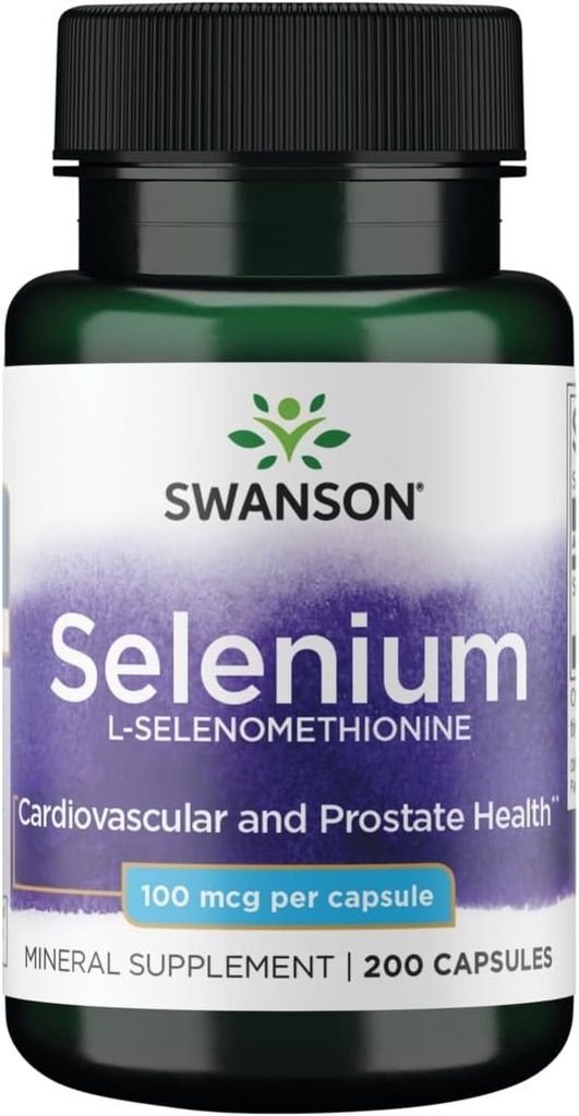 Swanson Seleniu (L-Selenometionină) 100 mcg 200 capsule