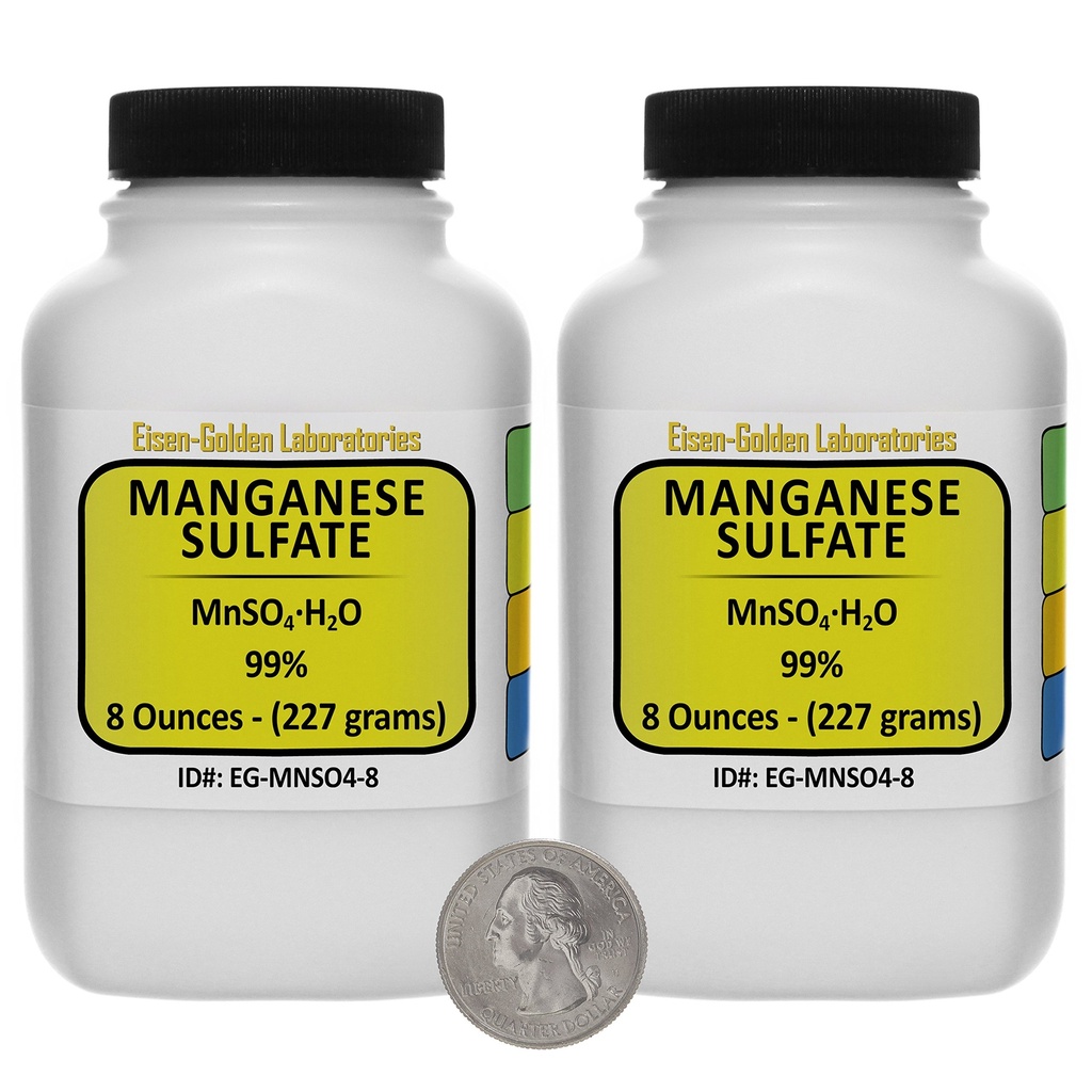 Sulfat de mangan [MnSO4(H2O) ] 99% pudra de grad AR 1 Lb în două sticle spaţiale-saver