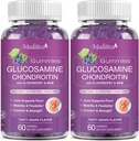 Mulittea Glucosamine Chondroitin Gumies - supliment suplimentar de sprijin comun cu MSM & Elderberry pentru comun natural, suport imun antioxidant pentru adulți, bărbați și femei-Sugar-Free (2 ambalaj)