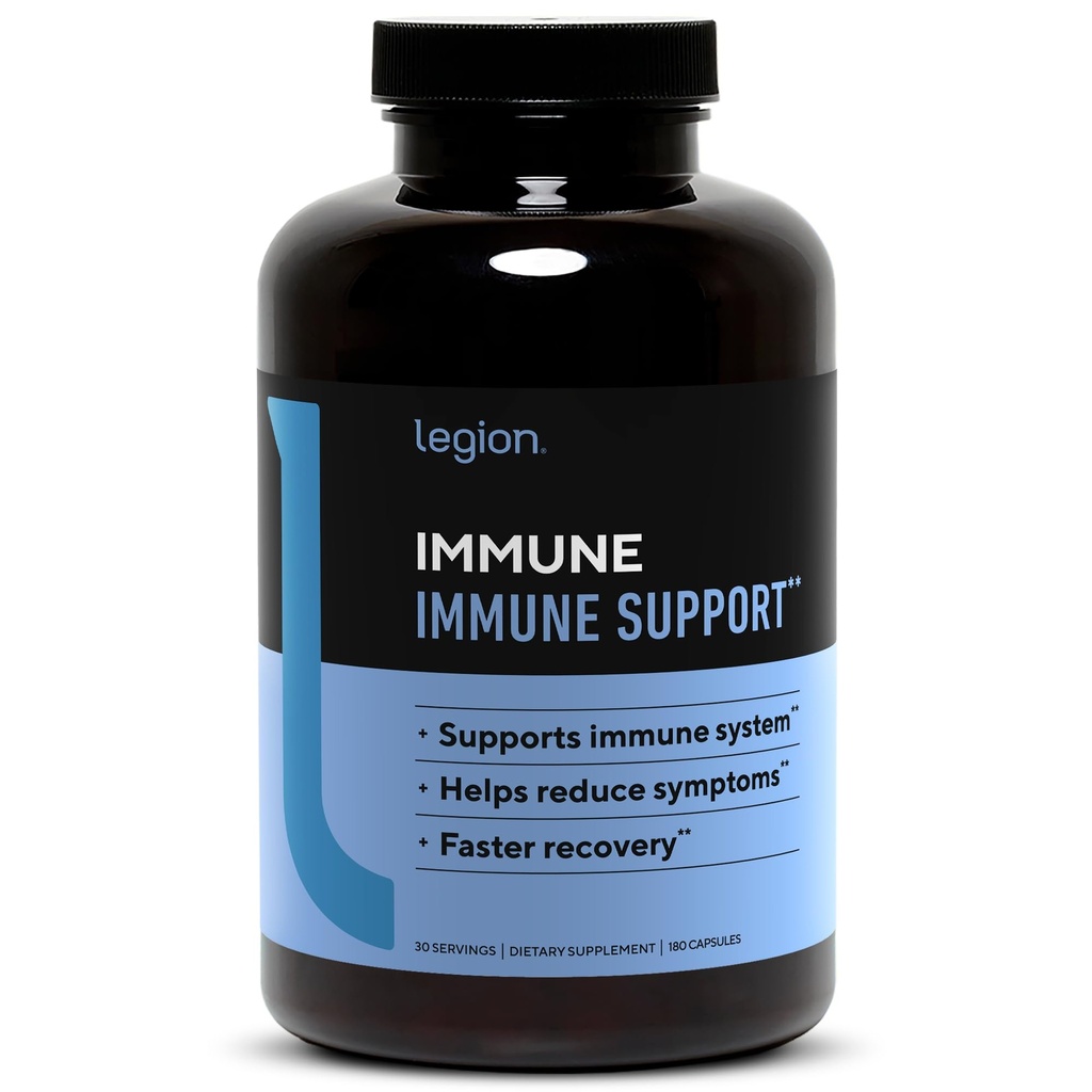 LEGION Immune- Immune Booster pentru adulți, Natural Imunity System Support w/Vitamina C (500mg), American Ginseng, Guduchi, și Usturoi Supliment.