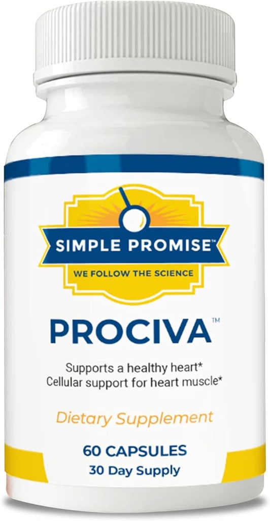 Promisiune simplă Prociva - Arjuna Bark Extract de inima Health Supplement with Folic Acid, Vitamina D & Magneziu - Herbal Pulsation Support & Healthy Heart Mentainment for Ment & Women - 60 Capsule