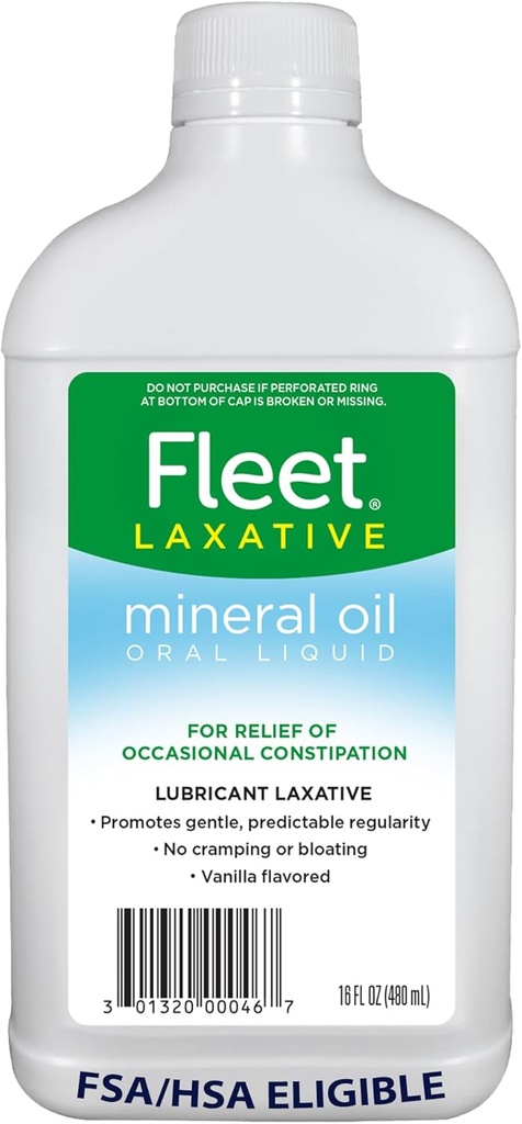 Flota Ulei mineral, Laxativ lichid oral, Constipaţie Relief pentru adulţi, Vanilie Aroma, 16 Fl Oz
