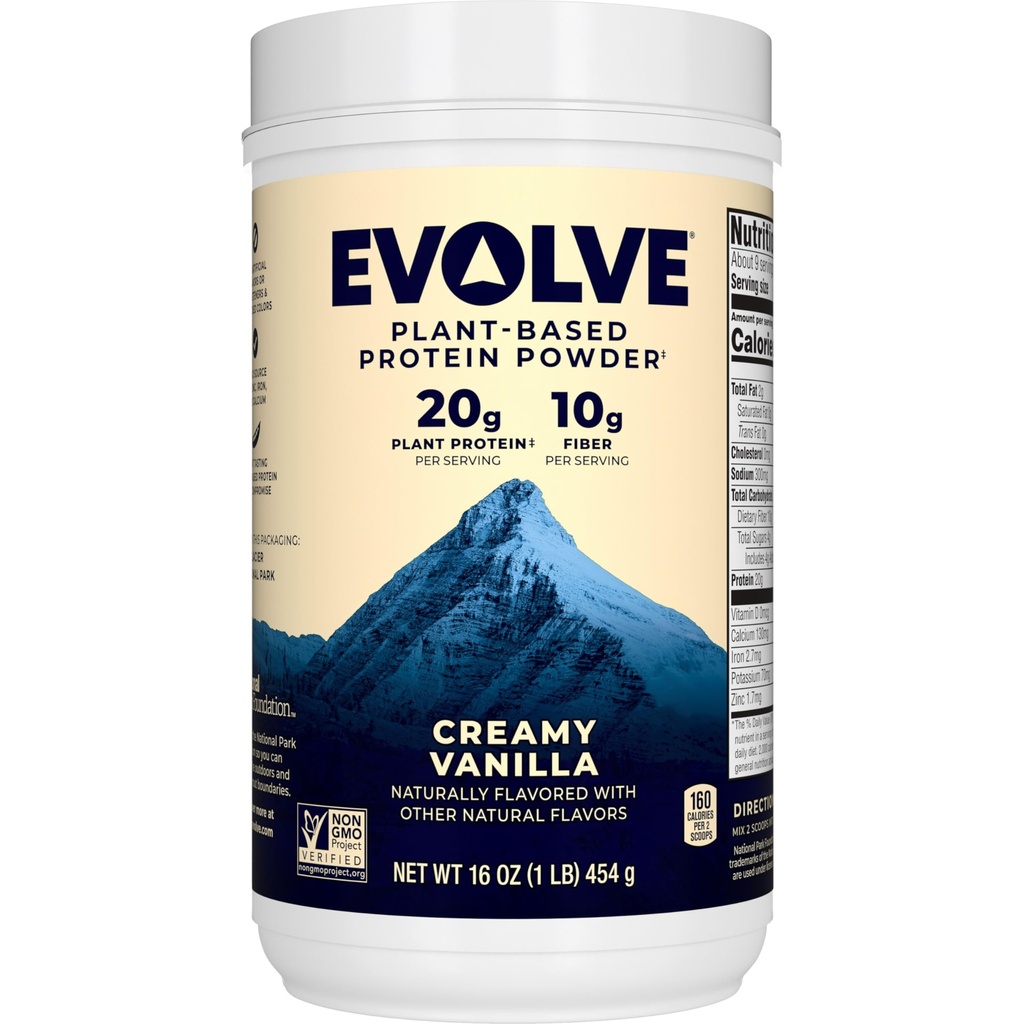 Evolve Pulbere de proteine, Vanilie ideală, 20g Proteine, 1 liră