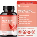Mega Zinc Supliment, 50mg, 3 in-1 Complex de zinc, 100 comprimate - Micronutrients pur