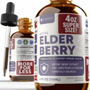 Rejuvica Health Active Elderberry 4oz XL Super Dimensiune - Extract lichid de elderberry avansat - Picături de suport imunitar - Zahăr Vegan gratuit fără OMG Tinctură