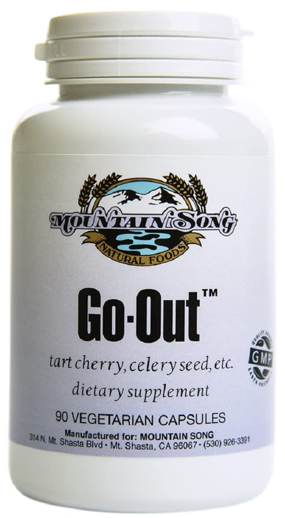 Du-te afară Relief Joint Formula și Uric Acid Support with Tart Cherry Concentrat, Black Cherry Extract 20:1, Extract de semințe de telina și rădăcină Turmeric. Vă ajută să ieși și despre. Merge!