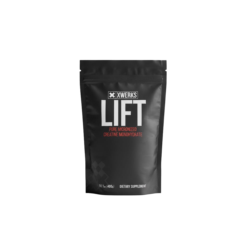Xwerks Lift Micronized Creatin Monohidrat pulbere, Nearomat, 80 Serviri, 100% Pure Natural 5000mg Creatine Formula, supliment de masă soluble Gainer, Pre Workout pentru recuperarea creșterii musculare