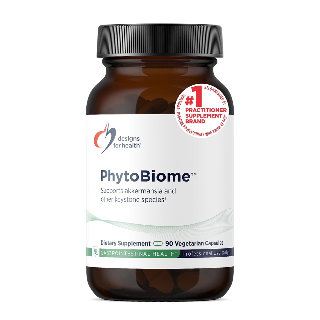 Design-uri pentru sănătate FitoBiome - Polifenoli Supliment de suport cu gust Microbiome - Alternative prebiotice tradiționale pentru a sprijini sănătatea generală a intestinului - Supliment de digestia (90 capsule)