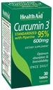 Complex de curcumină 600 mg, 30-conte de extract de turmeric cu bioperină pentru absorbție îmbunătățită, 95% Curcuminoide 