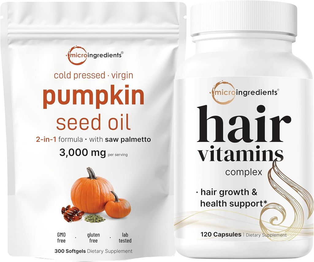 Micro Ingrediente ulei de semințe de dovleac cu fierăstrău Palmetto 3000 mg Softgels & Vitamine de păr capsule complexe 