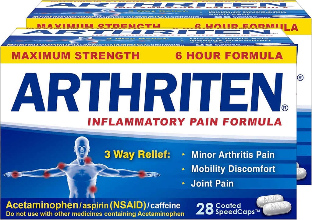 Formula de durere inflamatoare - Putere maximă - Formula de 6 ore - 28 Caplete (Pachet de 2)