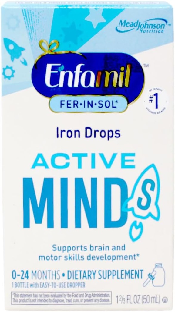 Enfamil Fer- In- Sol Supliment picături de fier pentru sugari şi copii mici, 15 mg, 1,67 fl oz (50 ml)