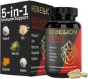 5-in-1 Suplimentul pentru imunitatea fioroasă, Suplimentul pentru suport imunitar şi boostere pentru adulţi, Vitamina C, Querbetin, Vitamina D, Zinc, L-Arginină, Hesperidin, Suport pentru imunitate, 90 capsule (1 lună de aprovizionare)