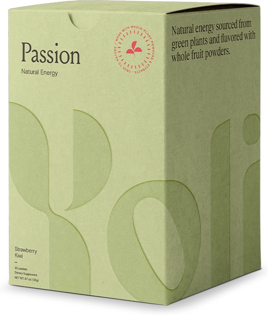 Yoli® Pasiune Energetic Drink Powder Mix - Natural Energy Drink Mix pentru rezistenta si rezistenta, 30 Pachete - Strawberry Kiwi Flavor