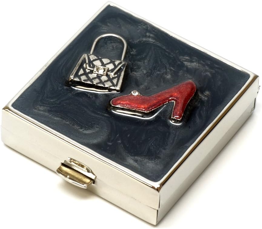 9311 Square cutie de pastile mici Organizator negru de aur roșu Femei de călătorie Pilulă Case de buzunar Container Daily Portable Medicine Vitamina cutie de medicamente Supliment mini depozitare