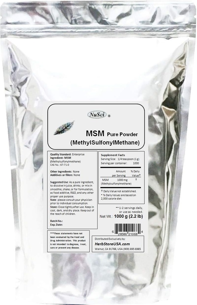 MSM (Metilsulfonilmetan) Pulbere pură (1000 grame (2,2 lb))