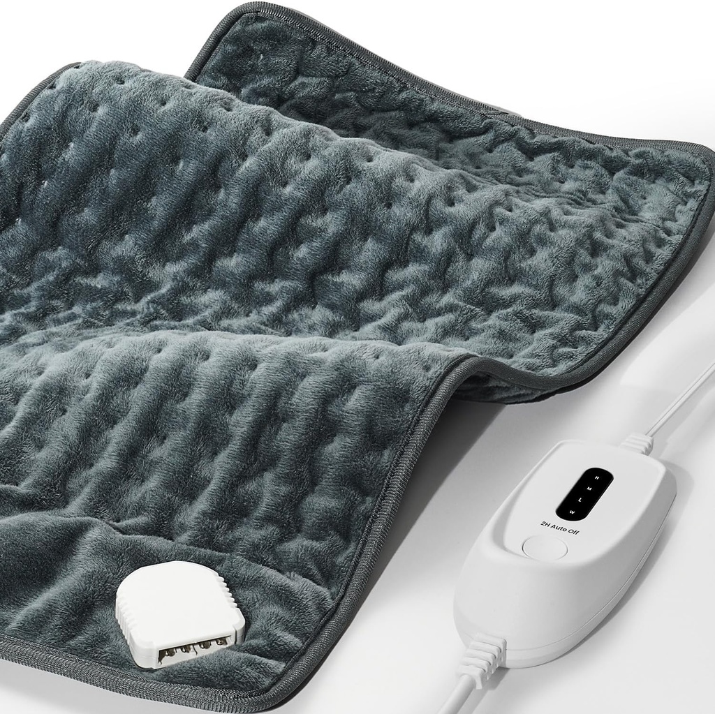 Pad de încălzire pentru dureri de spate și cramps perioadă, FSA HSA eligibile, 12"x 24" Pad de încălzire electrică mare pentru cramps, dureri musculare, Artrită, Umăr, 2H oprit automat, Masina de spălat, Umezeală și uscat