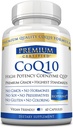 CoQ10 - Coenzima Q10 300mg cu ulei MCT si Piperina - Absorbtie rapida - Boost Nivele antioxidante, Imbunatatirea energiei, suport Cardioli si Fertilitate - 60 capsule - Vegan prietenos