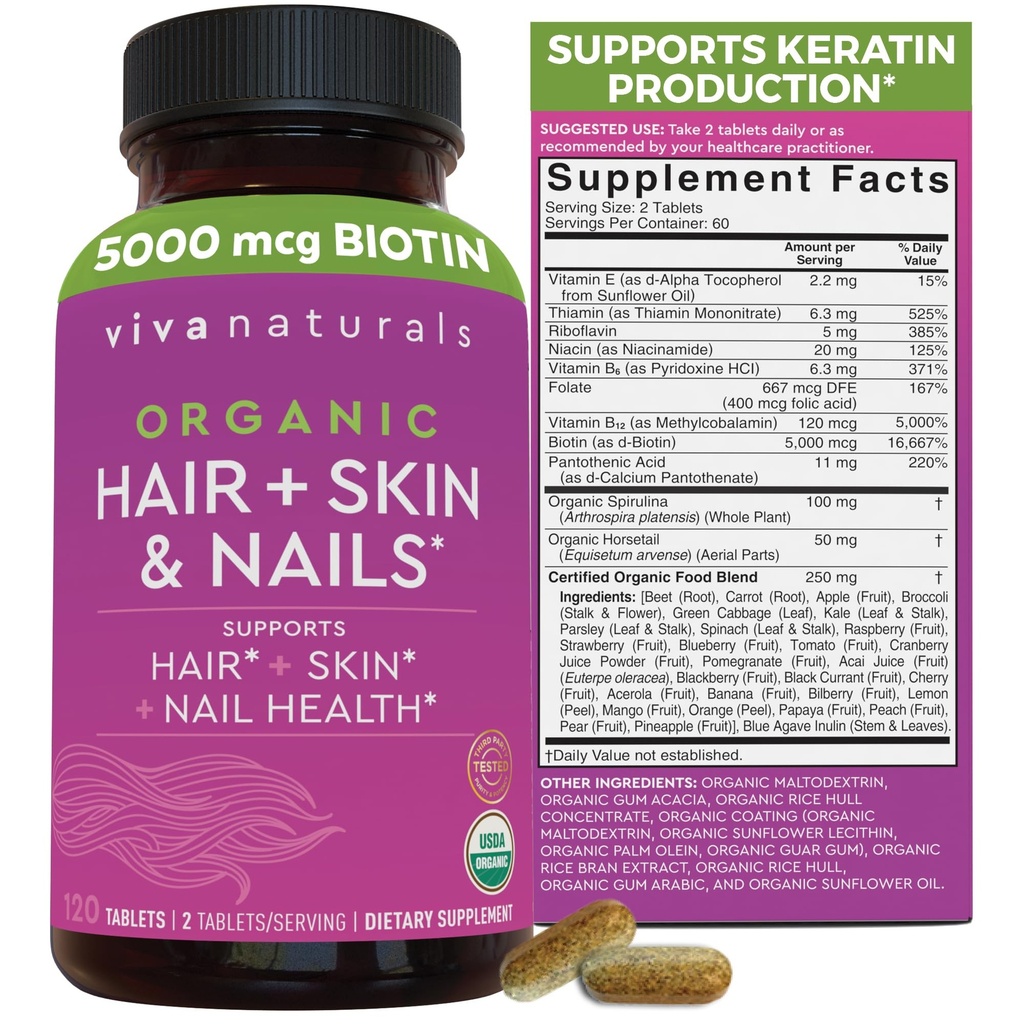Biotin 5000 mcg Piele de păr unghii vitamine pentru femei 