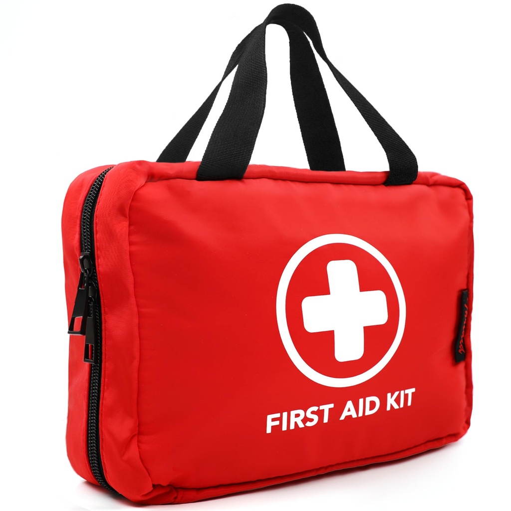 330 Piece Kit de prim ajutor, Premium Compact Trauma Kituri medicale pentru orice urgență, Ideal pentru acasă, Office, Masina, Travel, Outdoor, Camping, Drumeții, Barca (Roșu)