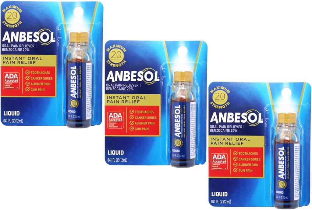 Anbesol Putere maximă lichid, 0.41 Ounce lichid (Pachet de 3)