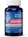 Bliss Multivitamine prenatale pentru mami + Probiotic pentru femei w/ Acid folic, susţine dezvoltarea copilului şi digestia mamei w/ zinc, vitamina B6 & B12, Ginger & Choline, Vegan & Gluten Free (45 Servings)