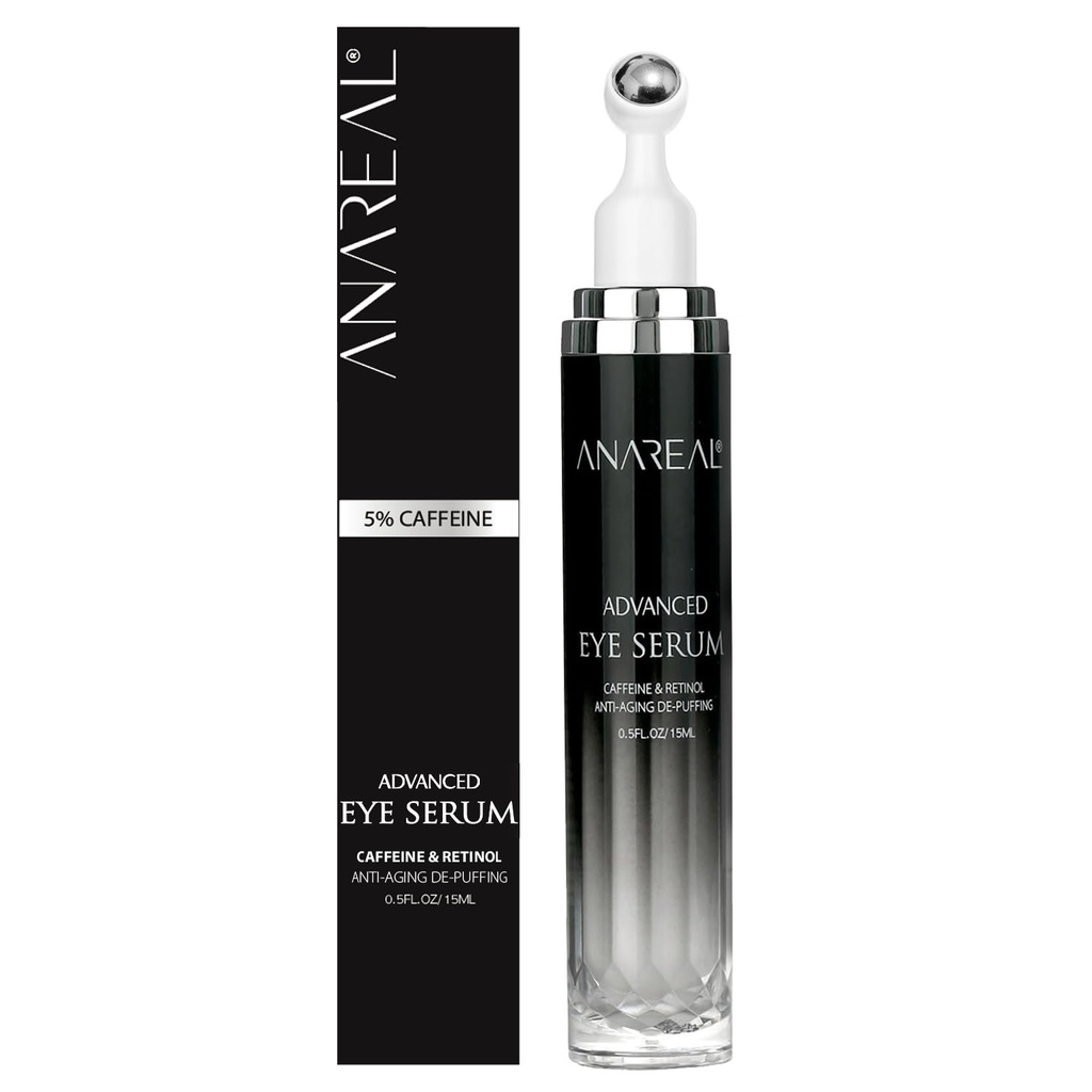 Crema ochi ANAREAL pentru cercuri întunecate, cercuri întunecate sub tratament ochi, sub crema ochi pentru cercuri întunecate, ochi saci de tratament pentru bărbați, Crema ochi pentru pufos și pungi sub ochi, Crema ochi pentru riduri