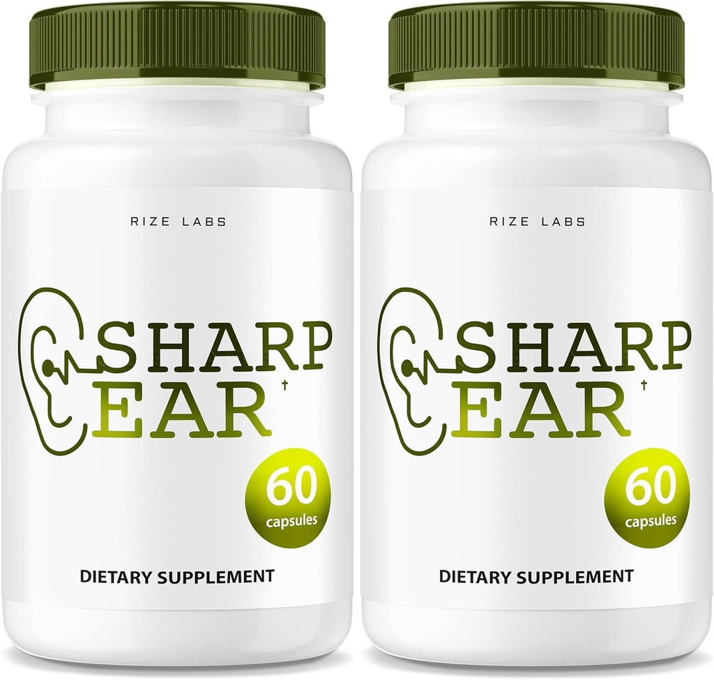 Rize laboratoare Capsule Sharp Ureche, Pastile Sharp ureche pentru audiere clară, Sharp Ureche Suplimentul pentru a restabili Hear Health, Sharp ureche avansat Formula Putere maximă (120 capsule) (Pachet de 2)
