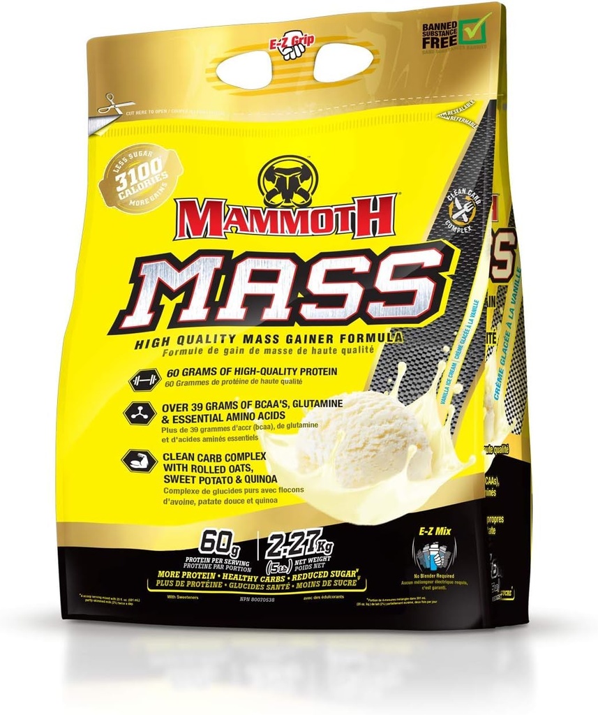 Suplimentul de masă Mamoth, 5 lbs, Vanilla FID15319