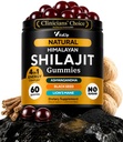 Himalayan Shilajit Gumies pentru barbati si femei - Shilajit pur pentru barbati Gummie - Suplimente de guma de zahar gratuit cu acid fuzelian - imbatranire sanatoasa, suport imun si energetic - 60 Conte