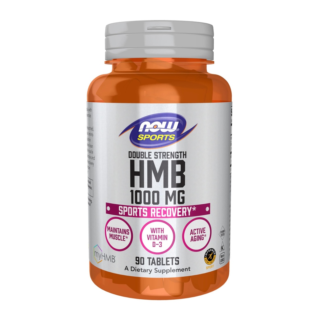 Now Foods Sports Nutrition, HMB (β-hidroxid β-metilbutirat), Dublu concentraţie 1000 mg, 90 comprimate