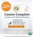 Wholistic Pet Organics Canine Complete - Dog Multivitamine Powder - 4 Lb - Daily Dog Vitamine si Suplimente pentru alimente de casă - Sistem imunitar, Piele, Haină & Sănătate generală - Rasă mică și mare