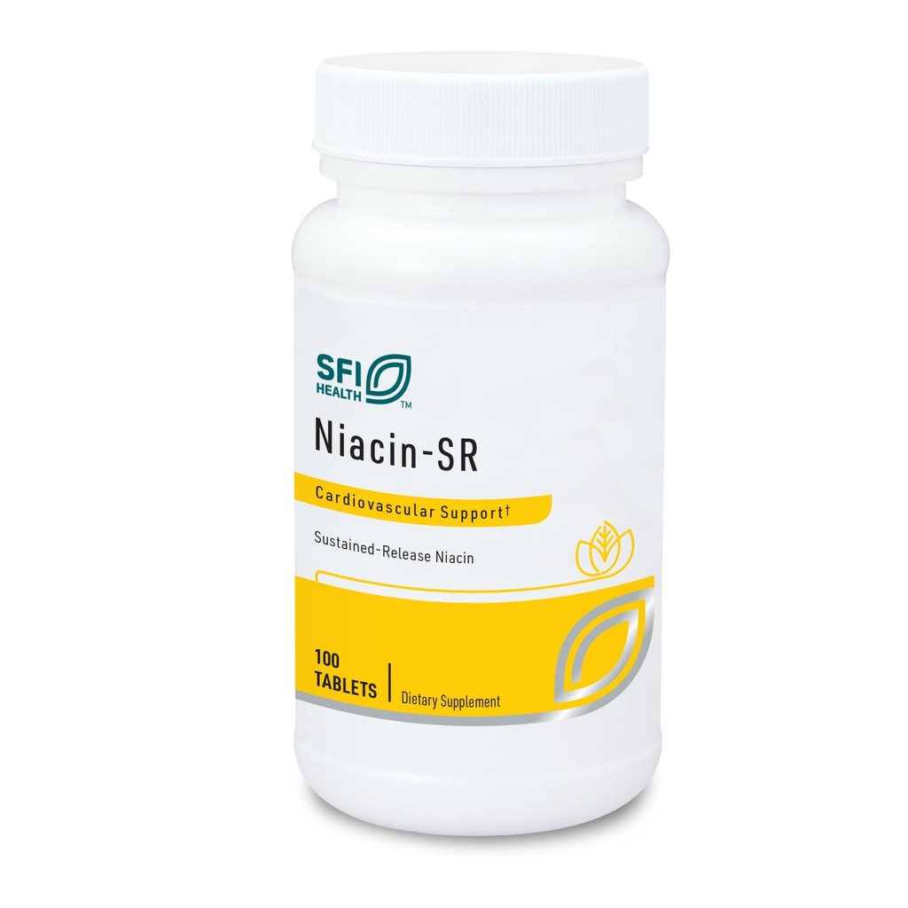 Klaire Labs SFI Health Niacin-SR - 500 Milligrame de eliberare susţinută Vitamina esenţială B3 pentru a ajuta la evitarea hiperemiei, dozei reglabile şi hipoalergice (100 comprimate punctate)