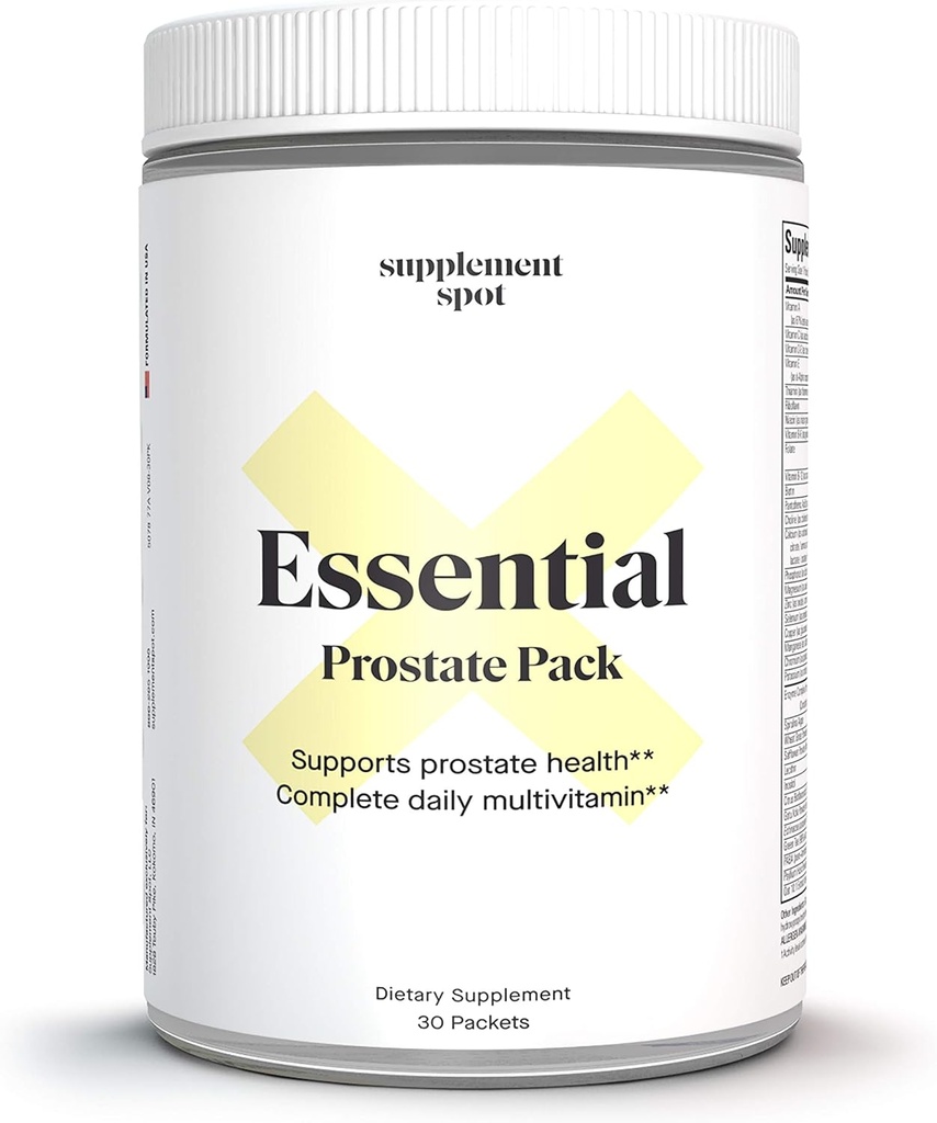 Essential Prostate Health Pack - Daily Multivitamine Suplimente pentru barbati w/Saw Palmetto, Vitamine, Minerale - Multivitamine zilnice pentru barbati pentru a sprijini prostata si sanatatea generala - 30 Pachete