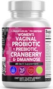 Curate Nutraceuticals Probiotice vaginale pentru femei cu cranberry, D-Mannose, Prebiotice, pH Balance Support, Feminine Health, Urinian Tract Cleanse 