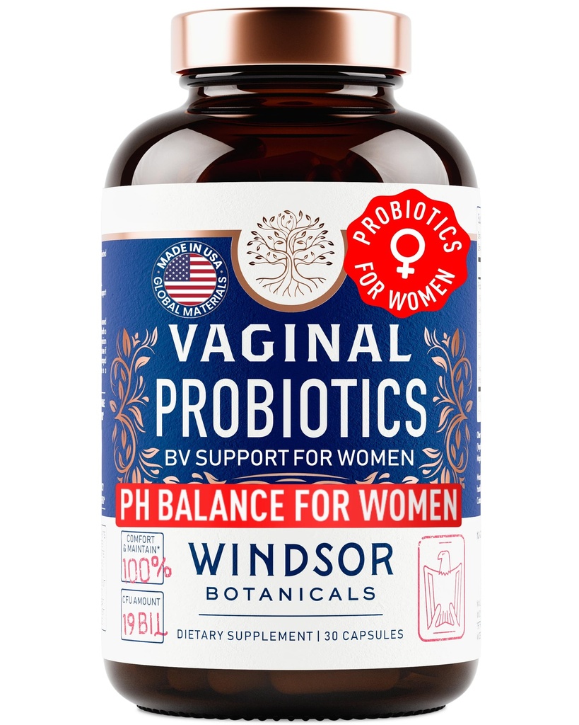 Probiotice vaginale pentru femei - 19Bil CFU,15-tulpina Lactobacillus Probiotic pentru echilibru PH, Suport Tract urinar, Odor & Yeast Health - Complex de echilibru pentru femei BV Suplimente suport - 30 Vegan Caps