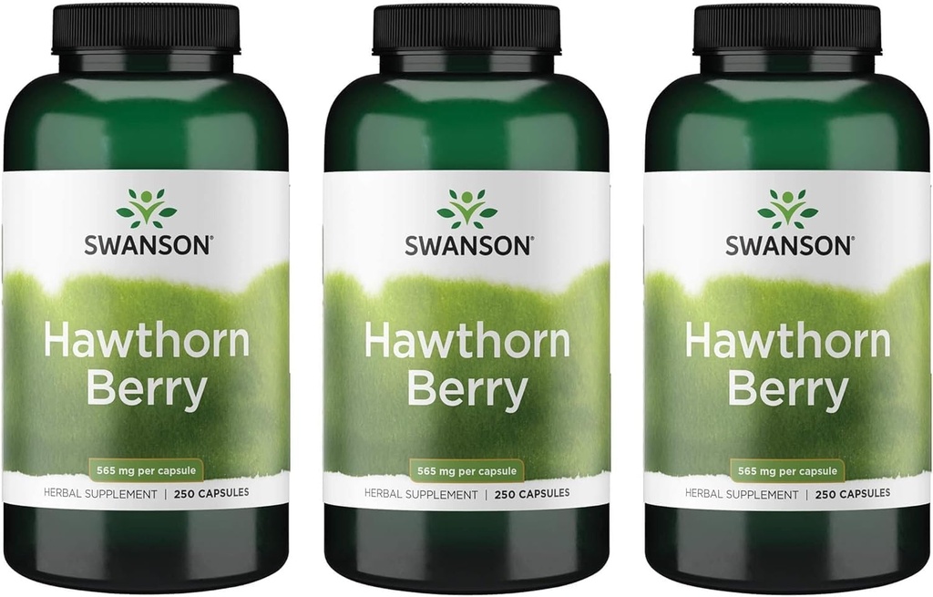 Swanson Hawthorn Suplimentul Berry- Flavonoidele antioxidante (250 capsule, 565 mg fiecare)