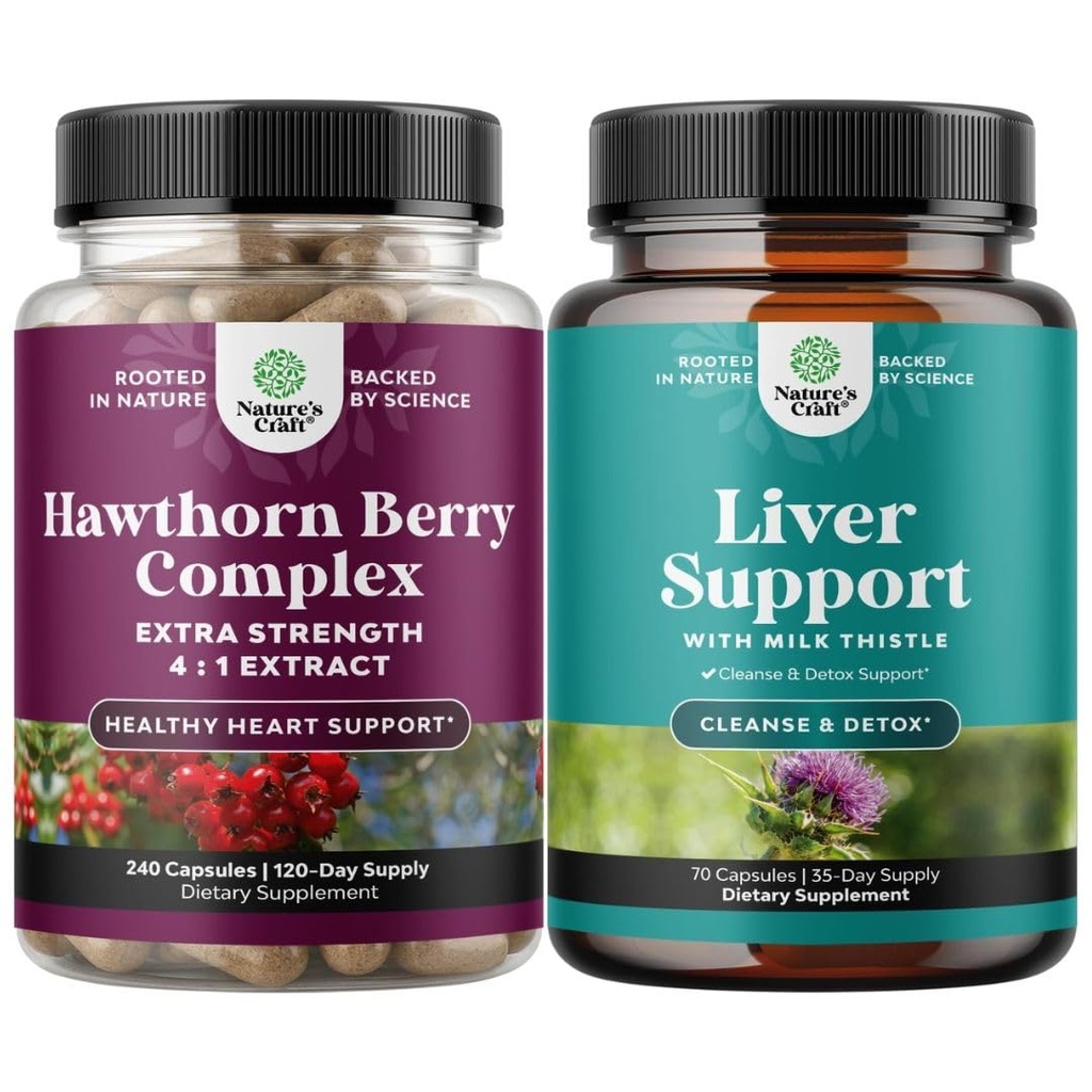 Capac de extra rezistenta Capsulele Hawthorn Berry - Extract Digestie si inima Suplimentul de sanatate si ficat curata si dezintoxicare Formula - Suplimentul de suport pentru ficat plante