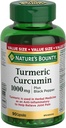 Nature's Bounty Turmeric Curcumin 1000mg Plus Black Pepper, 90 Capsules